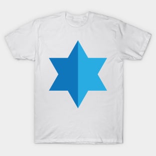 Blue Geometric shapes Triangle star of david T-Shirt